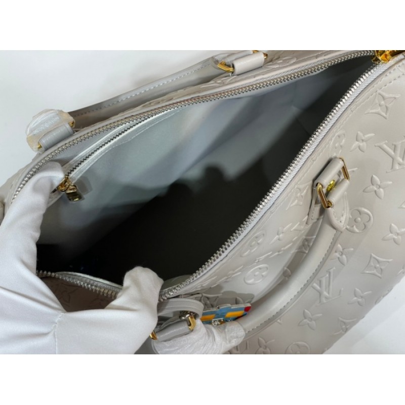 Louis vuitton Calfskin Leather Women Handbag Speedy Soft 30 M25670