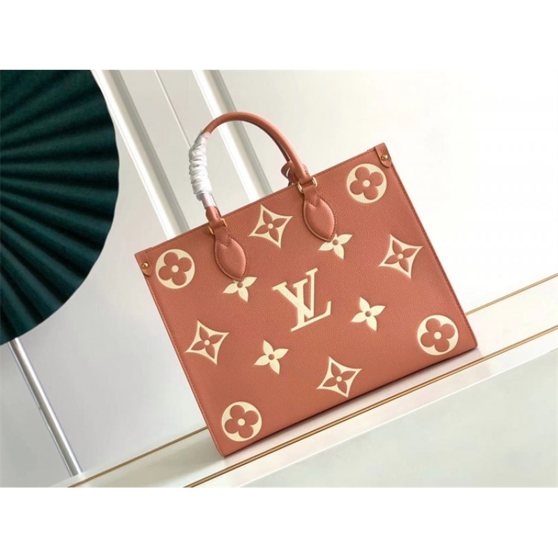 Louis Vuitton Onthego MM Bicolor Monogram Enpreinte leather M46286