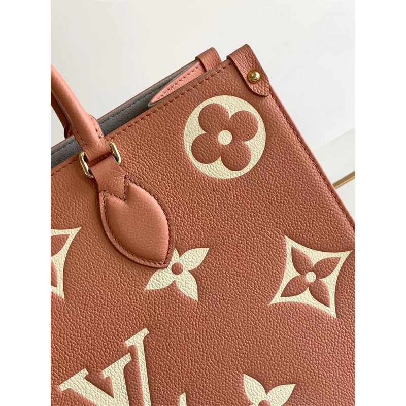 Louis Vuitton Onthego MM Bicolor Monogram Enpreinte leather M46286