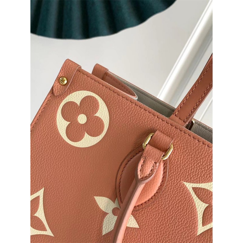 Louis Vuitton Onthego MM Bicolor Monogram Enpreinte leather M46286