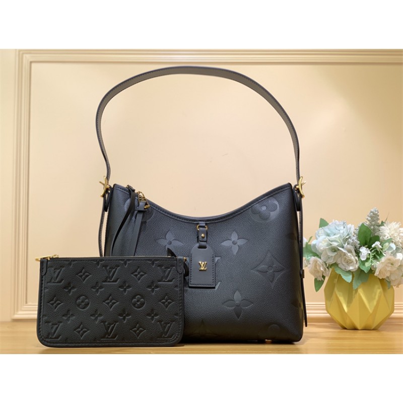 Louis Vuitton CarryAll PM bag in Monogram Empreinte leather Black M46288