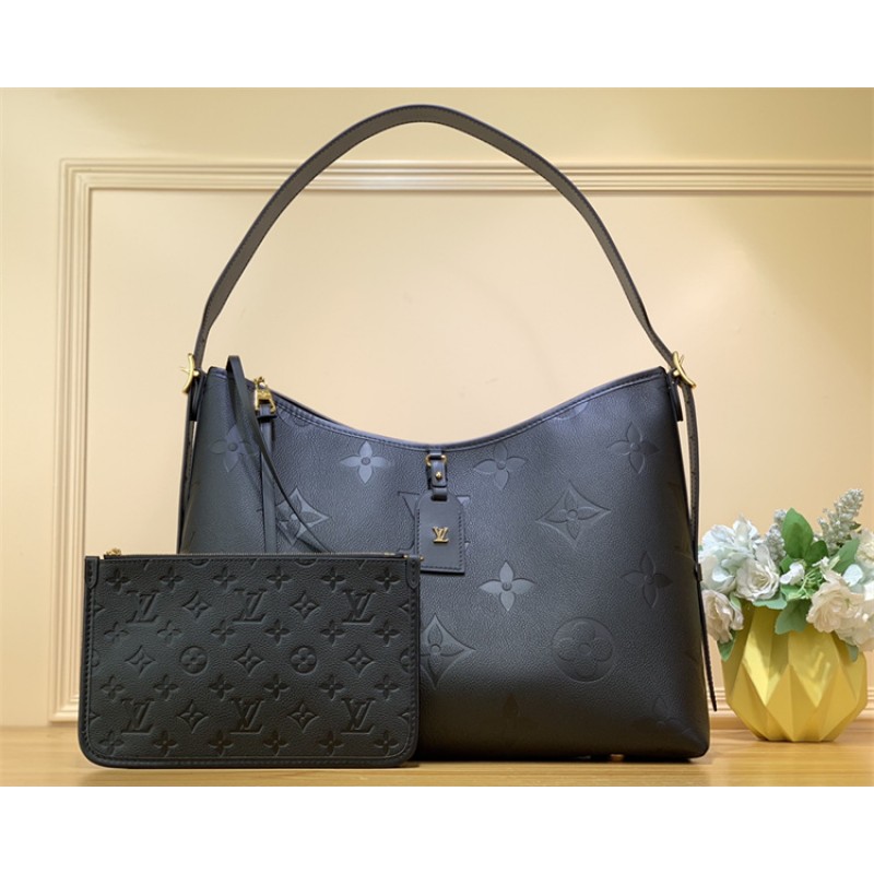 Louis Vuitton CarryAll MM bag in Monogram Empreinte leather Black M46289