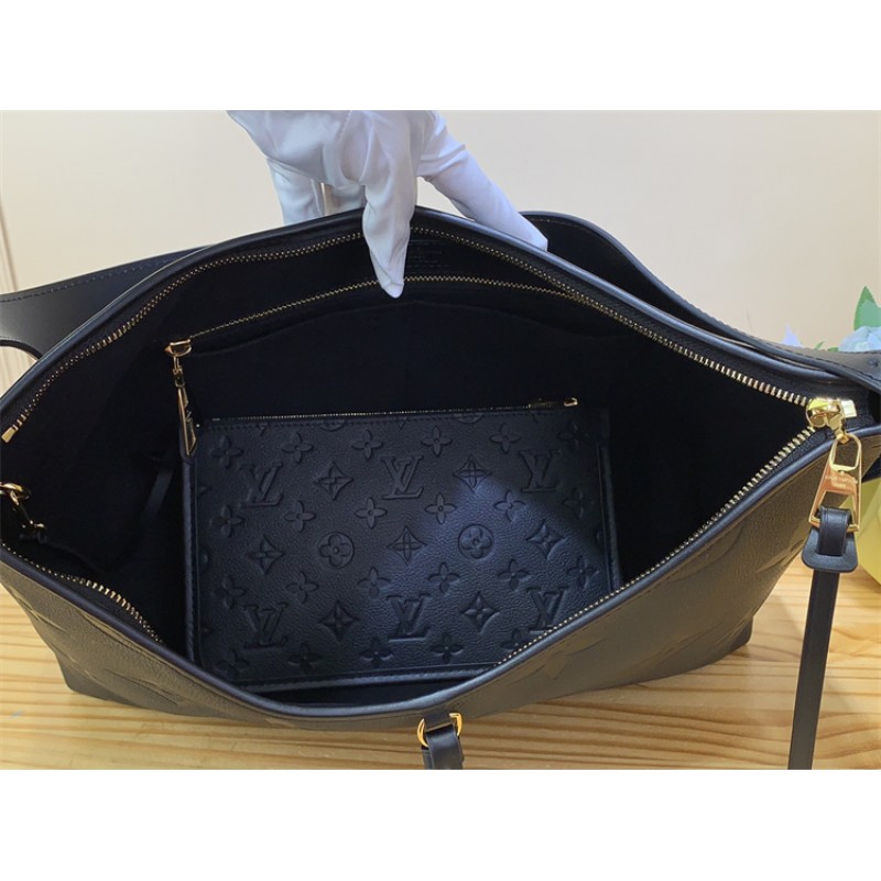 Louis Vuitton CarryAll MM bag in Monogram Empreinte leather Black M46289