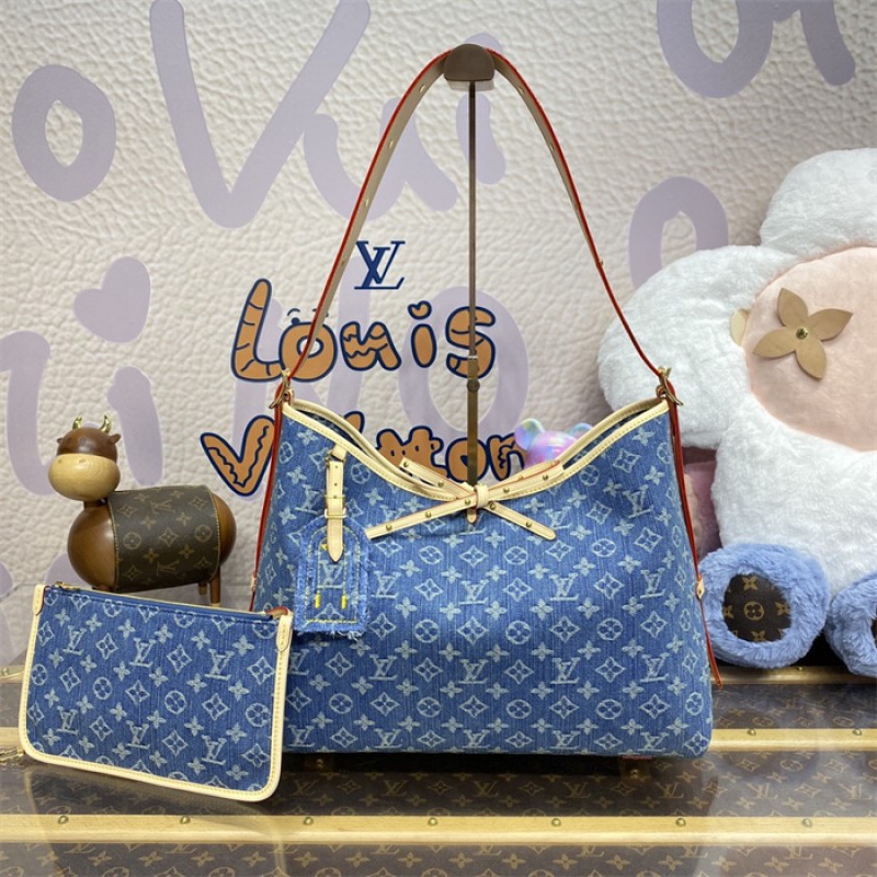 Louis Vuitton Carryall MM Monogram Denim Handbag M46855