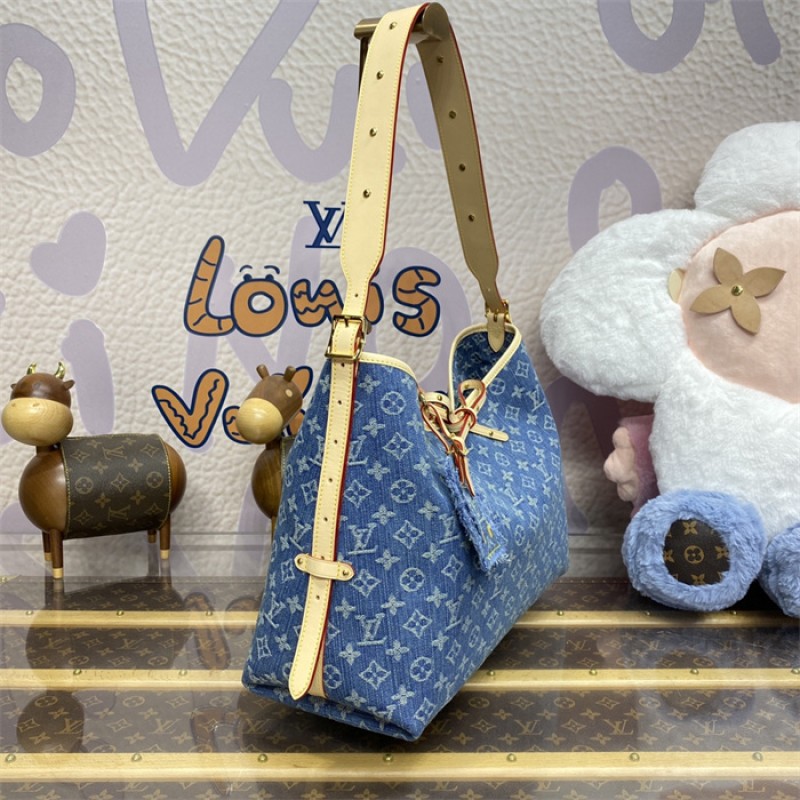 Louis Vuitton Carryall MM Monogram Denim Handbag M46855