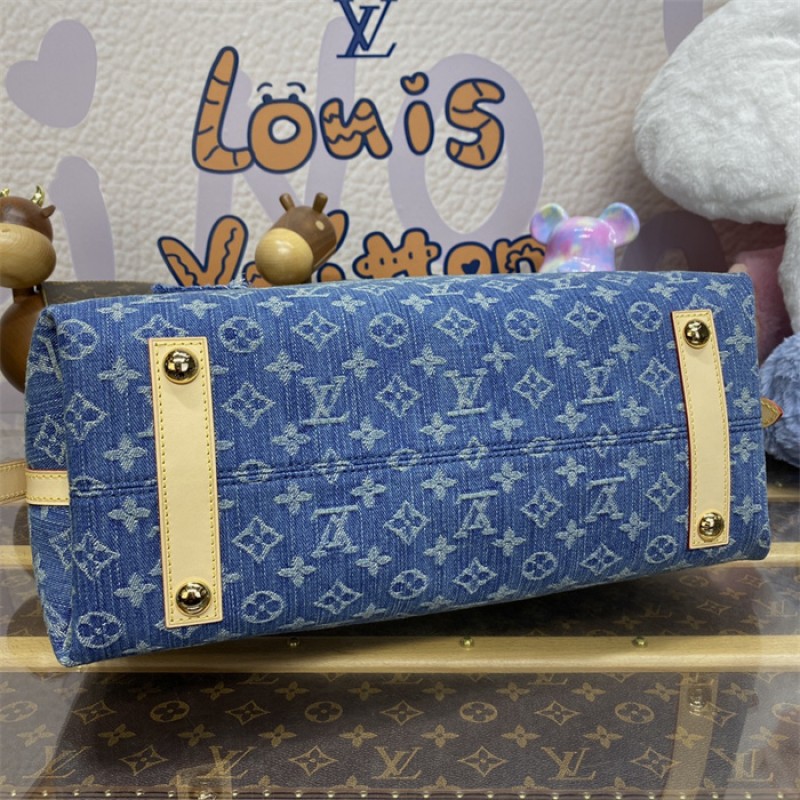 Louis Vuitton Carryall MM Monogram Denim Handbag M46855