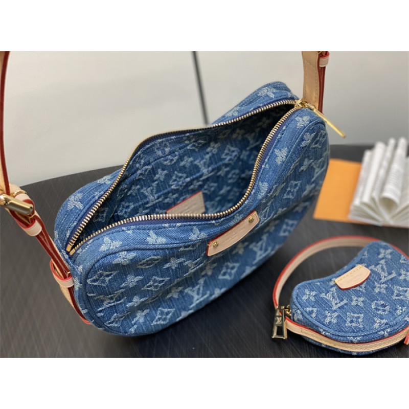 Louis Vuitton Croissant MM Monogram Denim Handbag M46856