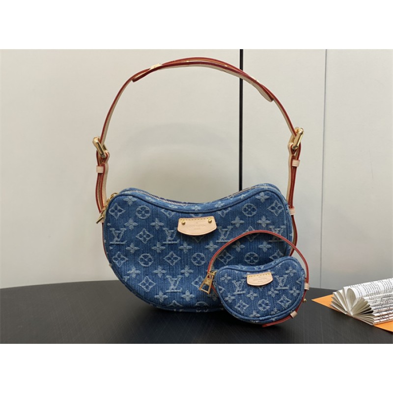 Louis Vuitton Croissant MM Monogram Denim Handbag M46856