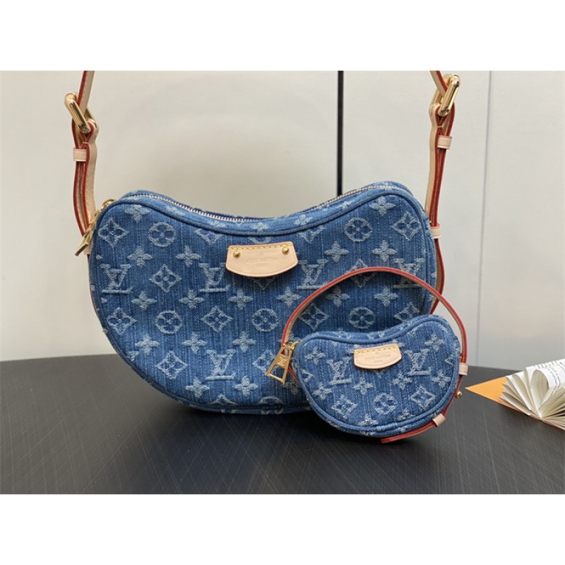 Louis Vuitton Croissant MM Monogram Denim Handbag M46856