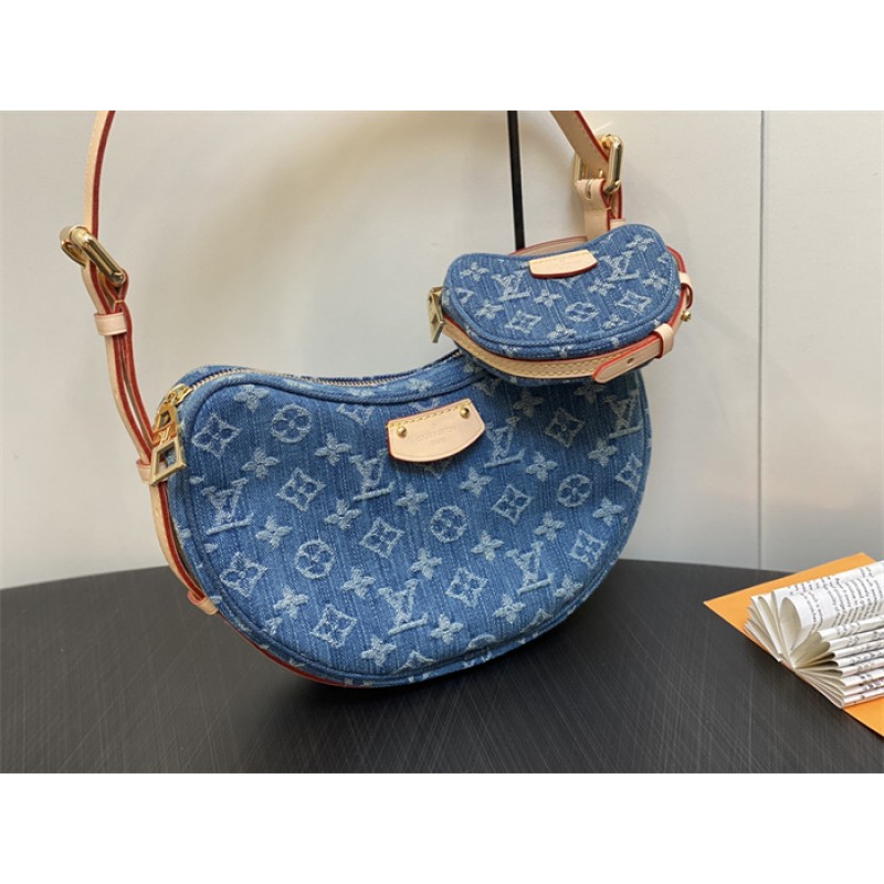 Louis Vuitton Croissant MM Monogram Denim Handbag M46856