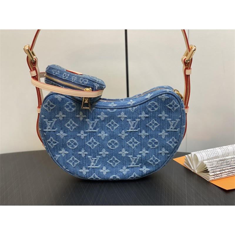 Louis Vuitton Croissant MM Monogram Denim Handbag M46856