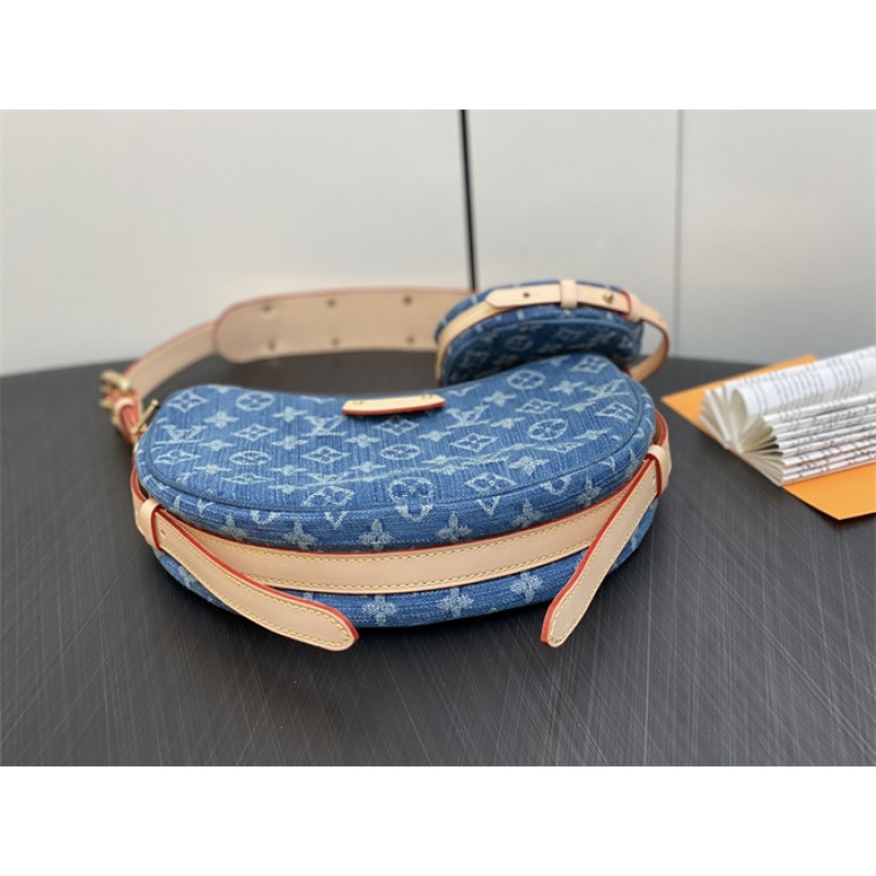 Louis Vuitton Croissant MM Monogram Denim Handbag M46856