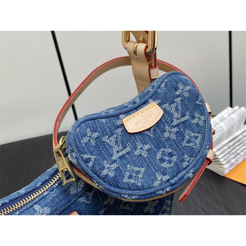 Louis Vuitton Croissant MM Monogram Denim Handbag M46856