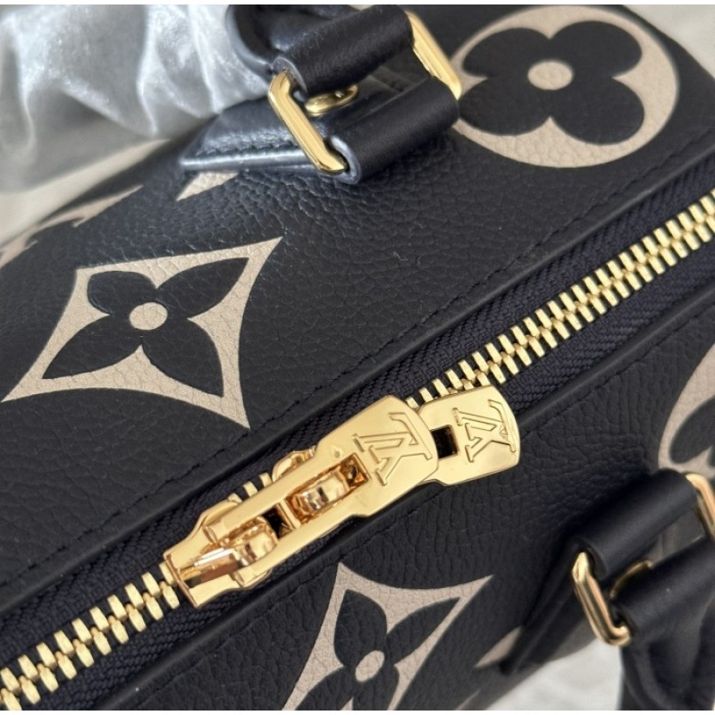 Louis Vuitton Bicolor Monogram Empreinte Leather Handbags Chain Bags and Clutches Speedy Bandoulière 20 M47048