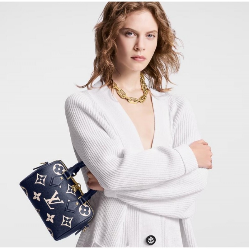 Louis Vuitton Bicolor Monogram Empreinte Leather Handbags Chain Bags and Clutches Speedy Bandoulière 20 M47048