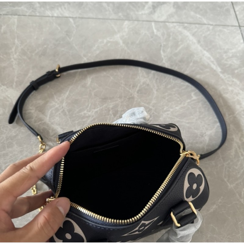 Louis Vuitton Bicolor Monogram Empreinte Leather Handbags Chain Bags and Clutches Speedy Bandoulière 20 M47048