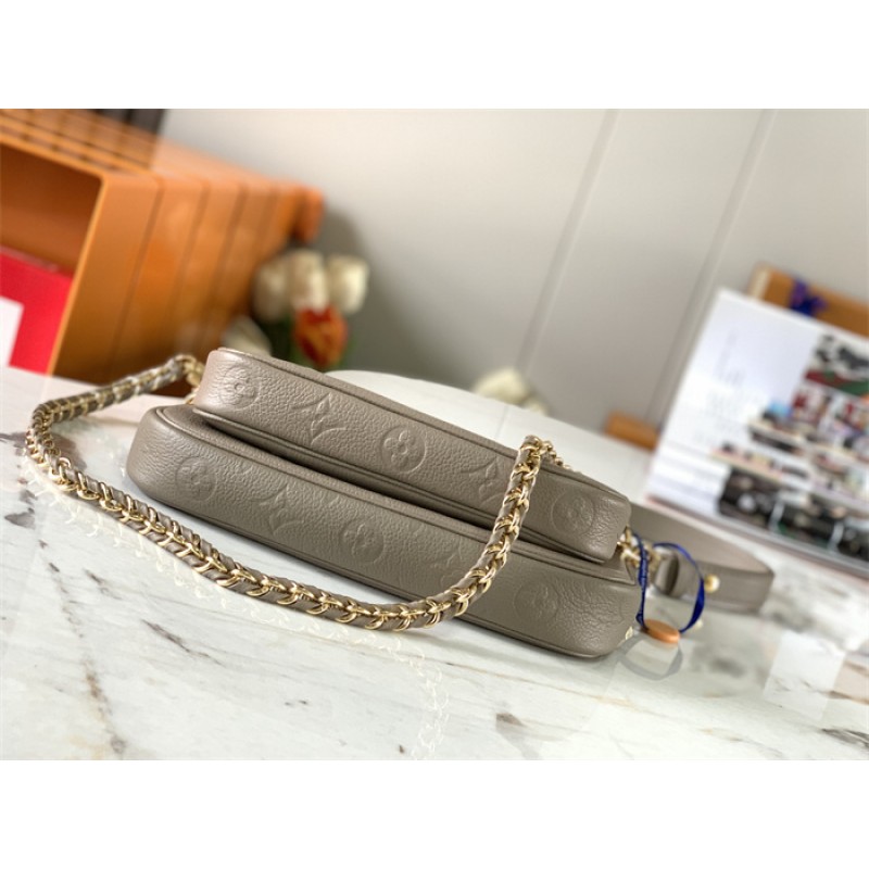 Louis Vuitton Multi Pochette Accessoires Monogram Empreinte Leather Handbag M80399Grey