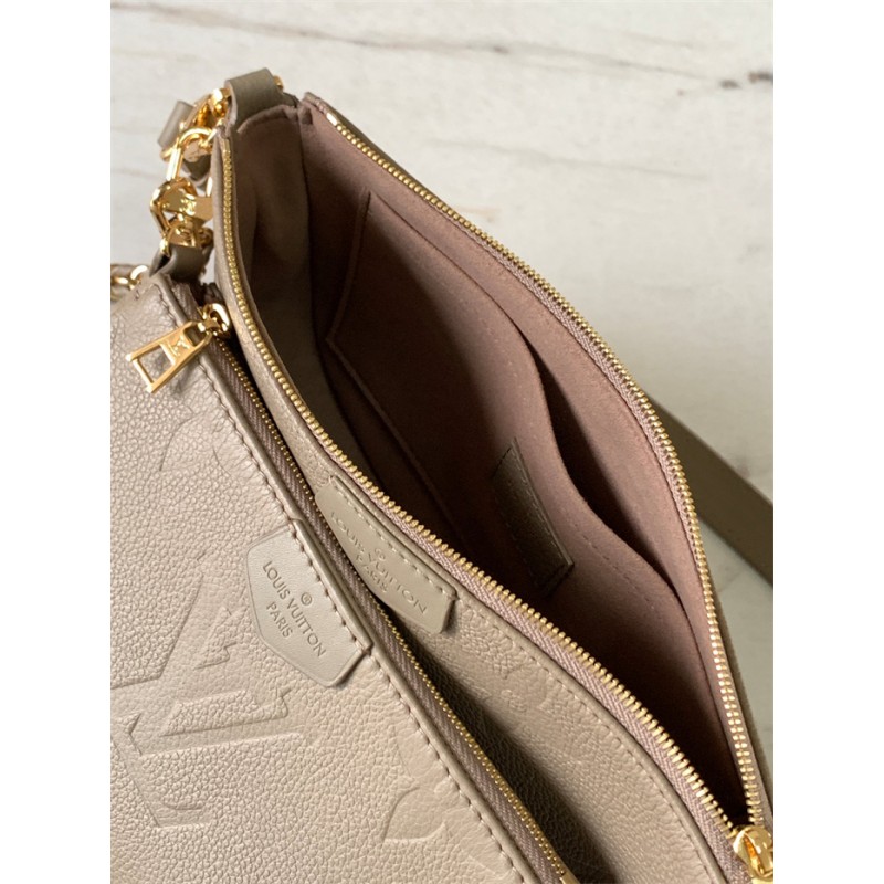 Louis Vuitton Multi Pochette Accessoires Monogram Empreinte Leather Handbag M80399Grey