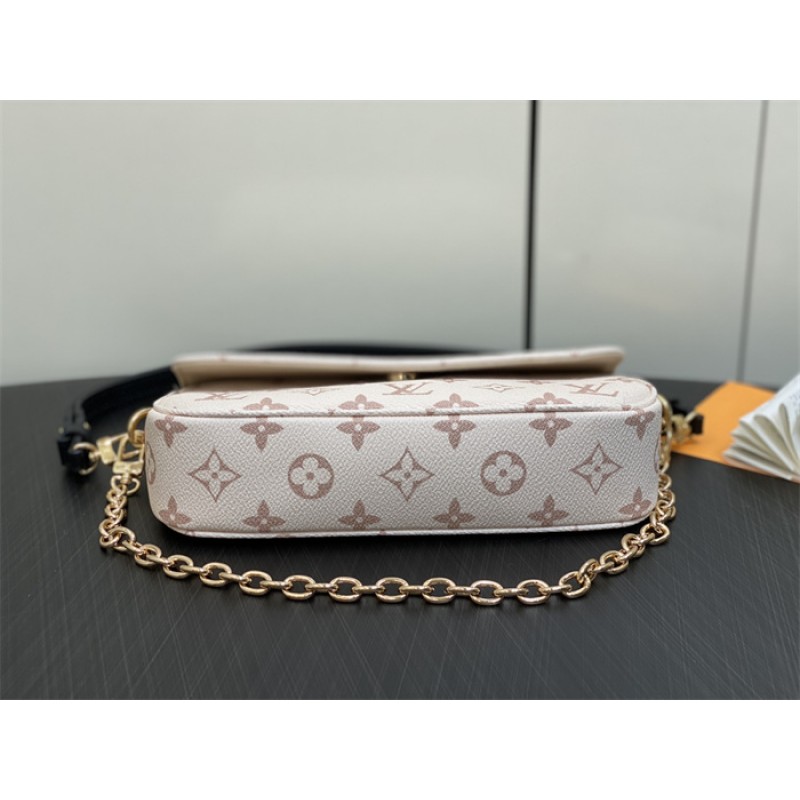 Louis Vuitton Monogram Dune canvas Lvy Wallet On Chain M83091