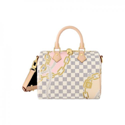 Louis Vuitton Speedy Bandoulière 25 Damier Azur Handbag N40473