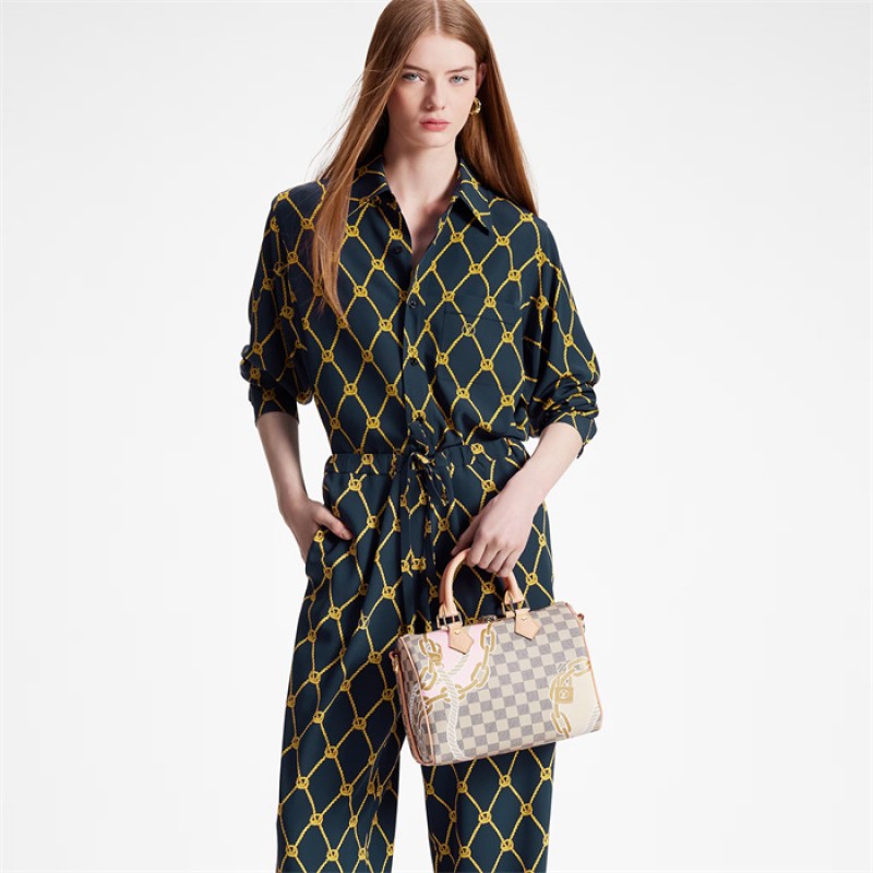 Louis Vuitton Speedy Bandoulière 25 Damier Azur Handbag N40473