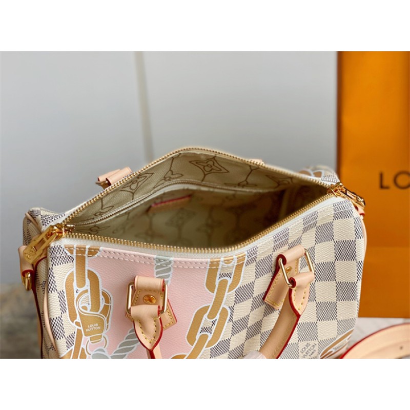 Louis Vuitton Speedy Bandoulière 25 Damier Azur Handbag N40473