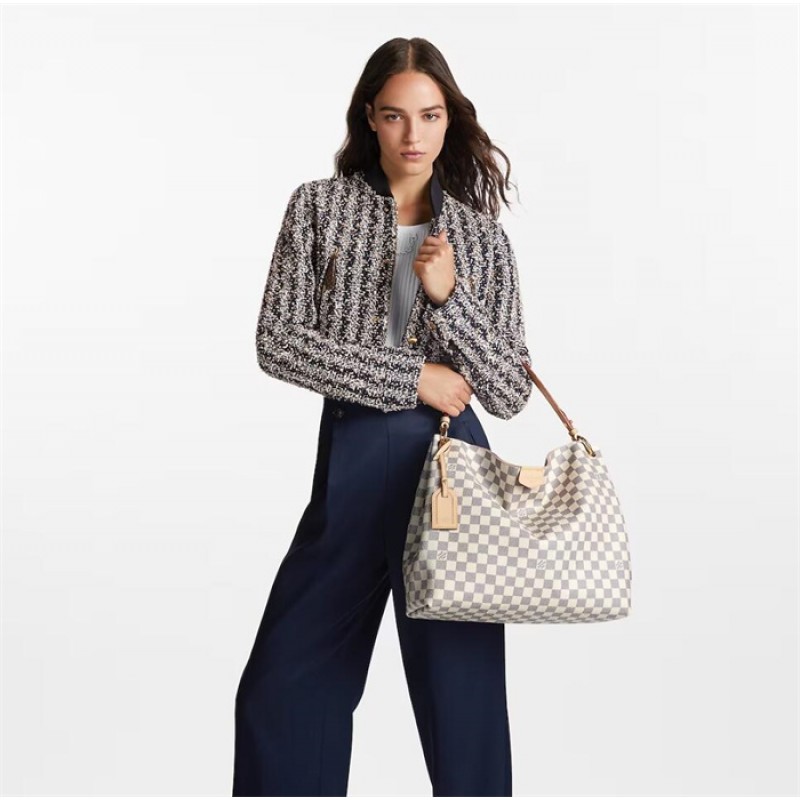 Louis Vuitton Graceful MM Hobo Damier Azur Handbag N42233