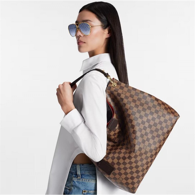 Louis Vuitton Graceful MM Hobo Damier Ebene Handbag N44045