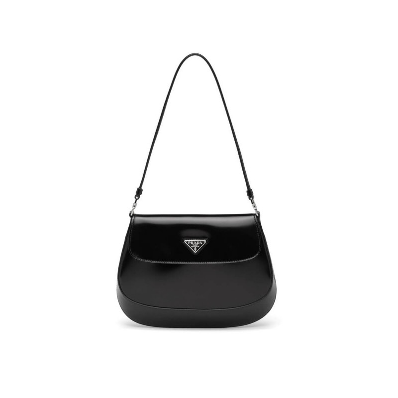 Prada Cleo Brushed Leather Shoulder Bag With Flap 1BD311