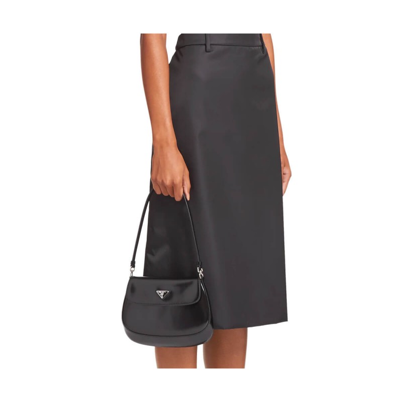 Prada Cleo Brushed Leather Shoulder Bag With Flap 1BD311