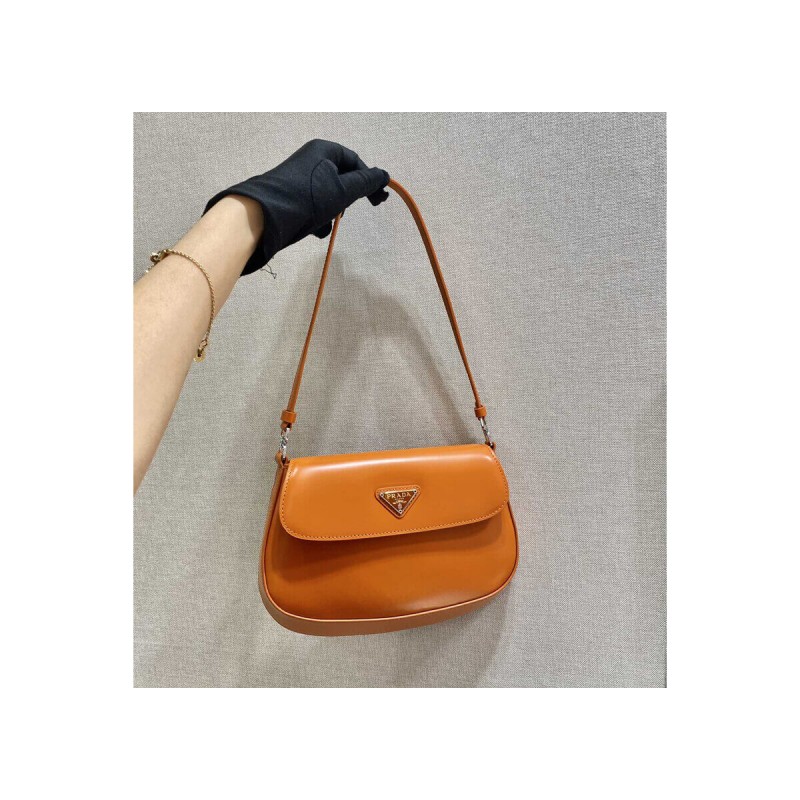 Prada Cleo Brushed Leather Shoulder Bag With Flap 1BD311