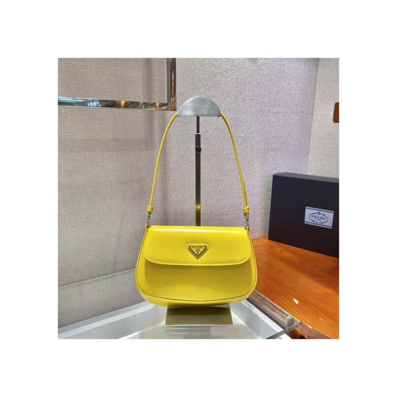 Prada Cleo Brushed Leather Shoulder Bag With Flap 1BD311