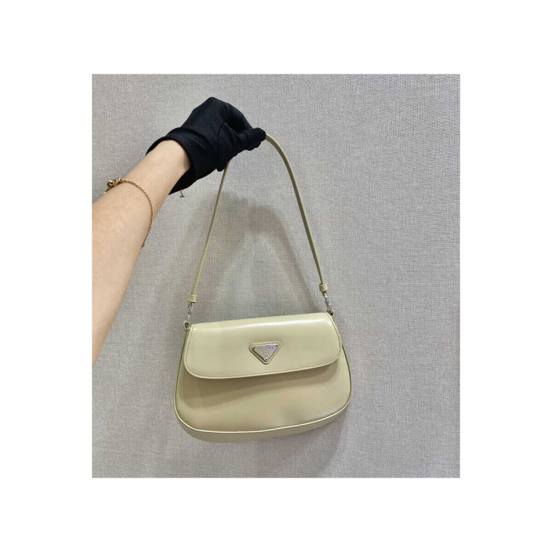 Prada Cleo Brushed Leather Shoulder Bag With Flap 1BD311