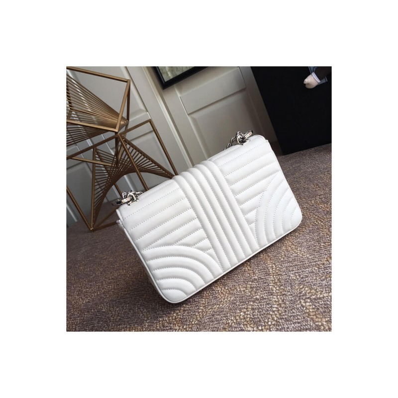 Prada Diagramme Medium Leather Bag 1BD108 Silver Hardware