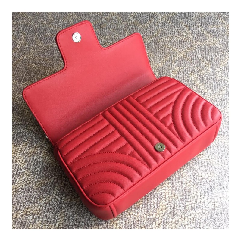 Prada Diagramme Medium Leather Bag 1BD108 Silver Hardware