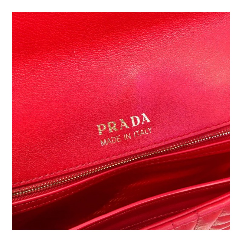 Prada Diagramme Medium Leather Bag 1BD108 Gold Hardware