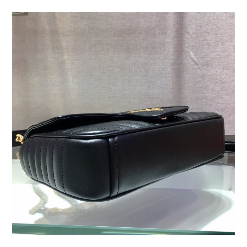 Prada Diagramme Medium Leather Bag 1BD108 Gold Hardware