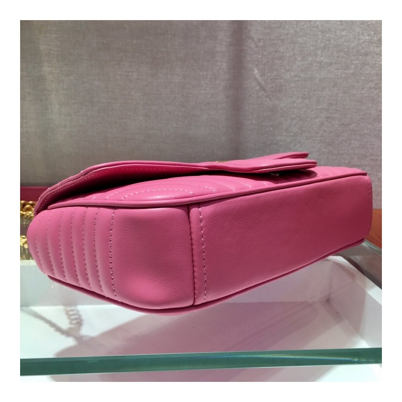 Prada Diagramme Medium Leather Bag 1BD108 Gold Hardware