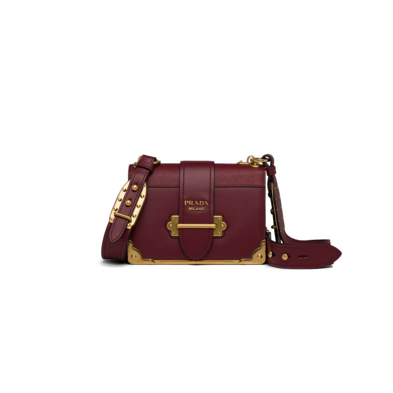 Prada Cahier Leather Shoulder Bag 1BD045