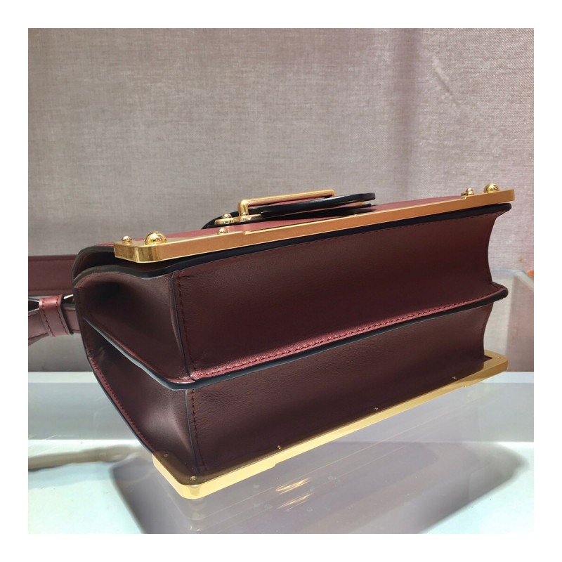 Prada Cahier Leather Shoulder Bag 1BD045