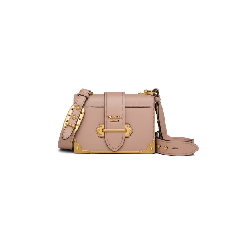 Prada Cahier Leather Shoulder Bag 1BD045