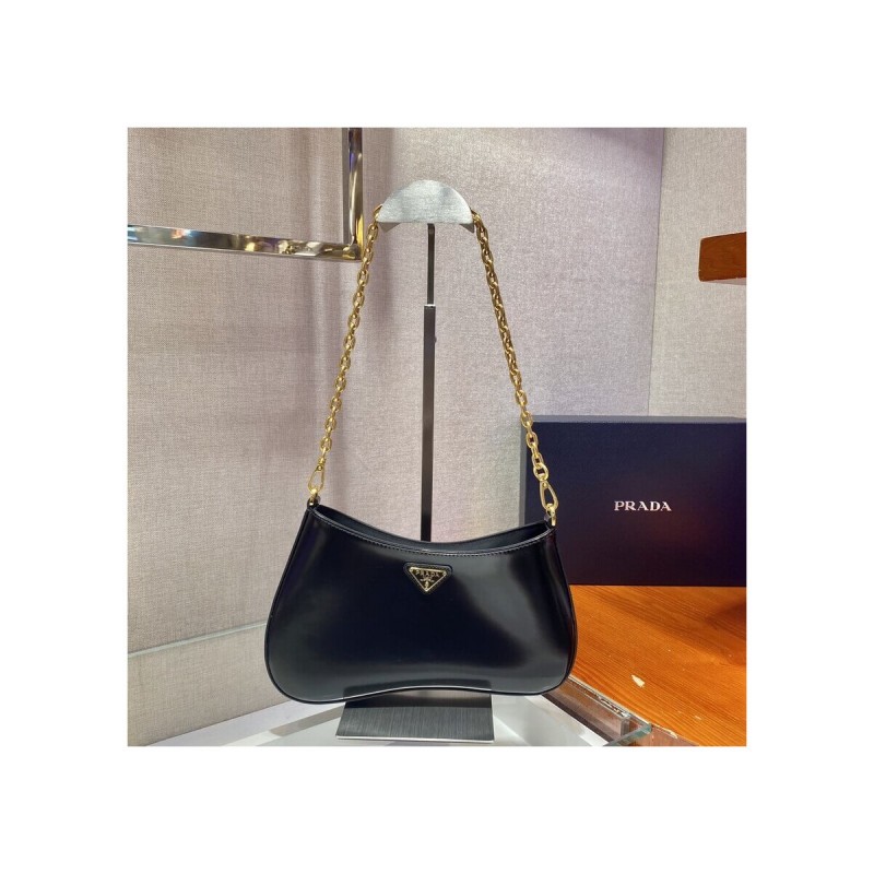 Prada Leather Chain Hobo Bag 1BC148