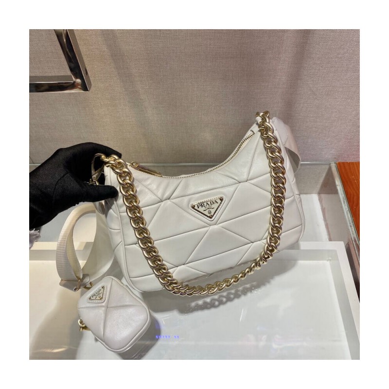 Prada System Lambskin Leather Patchwork Shoulder Bag 1BC157