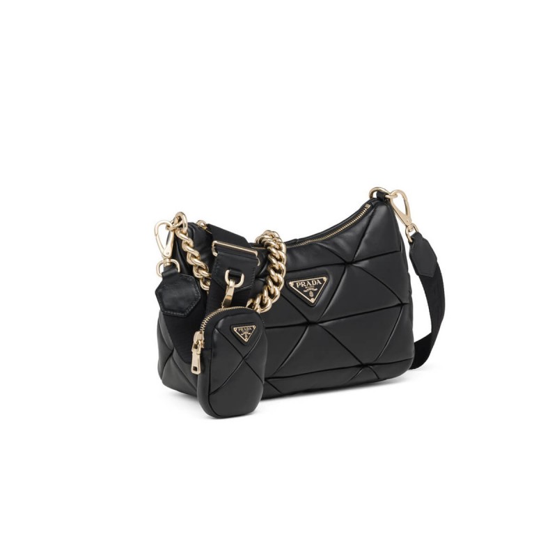 Prada System Lambskin Leather Patchwork Shoulder Bag 1BC157