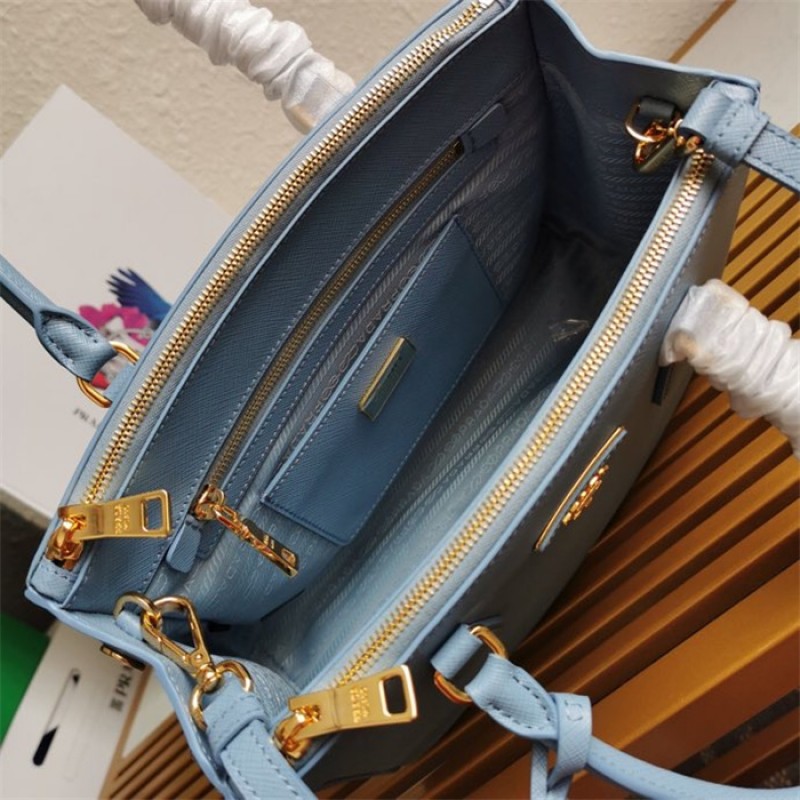 Medium Prada Galleria Saffiano leather bag 1BA863 Light blue
