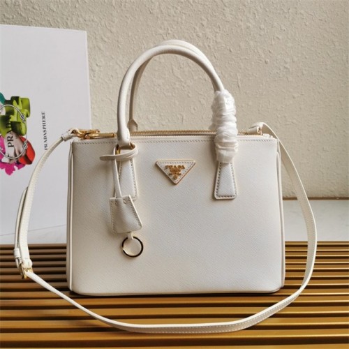 Medium Prada Galleria Saffiano leather bag 1BA863 White