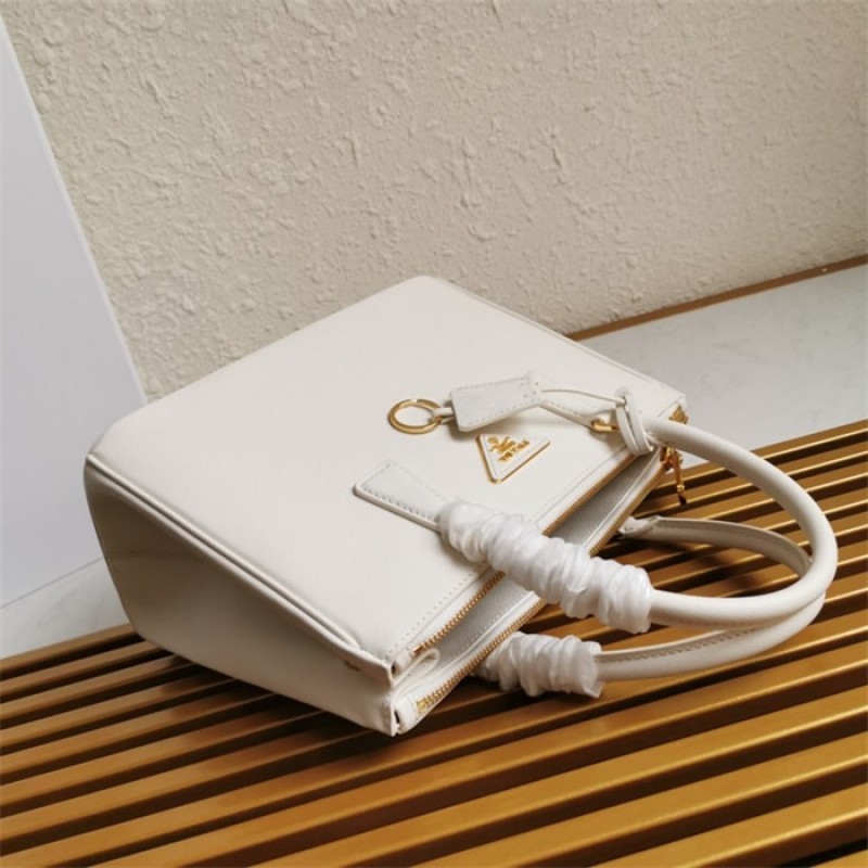 Medium Prada Galleria Saffiano leather bag 1BA863 White