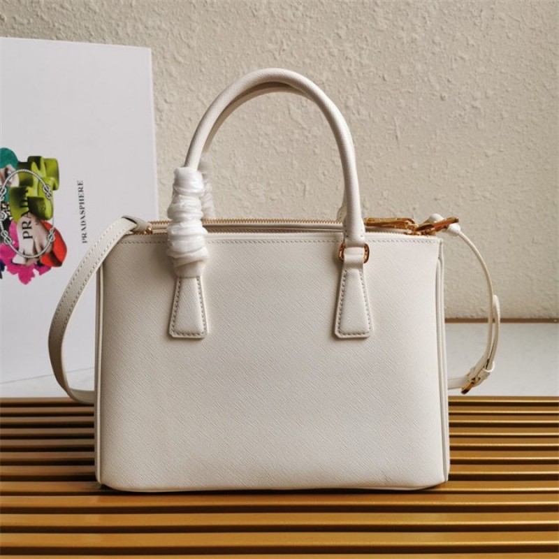 Medium Prada Galleria Saffiano leather bag 1BA863 White