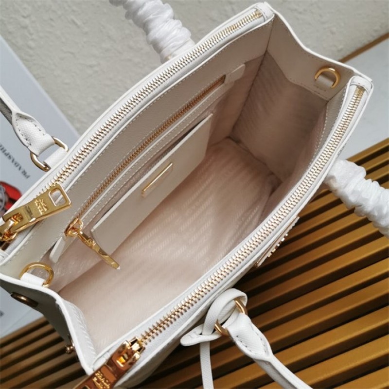 Medium Prada Galleria Saffiano leather bag 1BA863 White