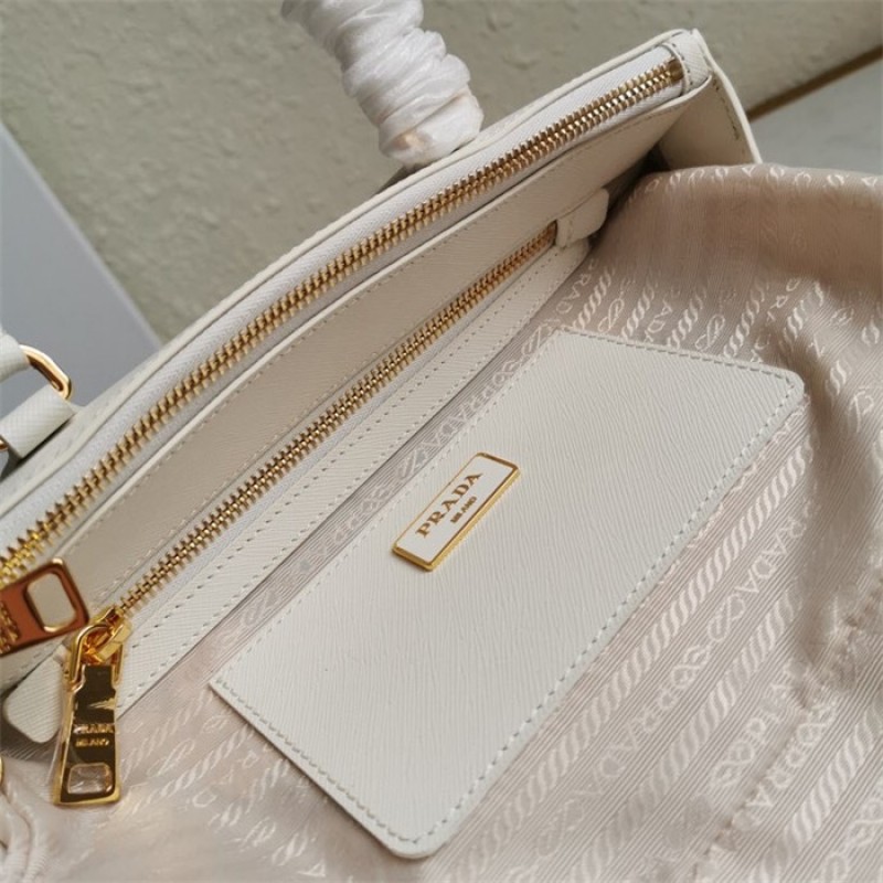 Medium Prada Galleria Saffiano leather bag 1BA863 White